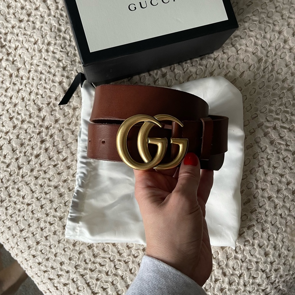 Gucci double G leather belt